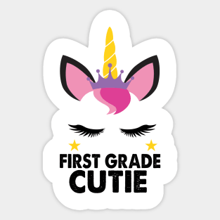 First Grade Cutie T Shirt Unicorn 1st Grader Girl Sticker